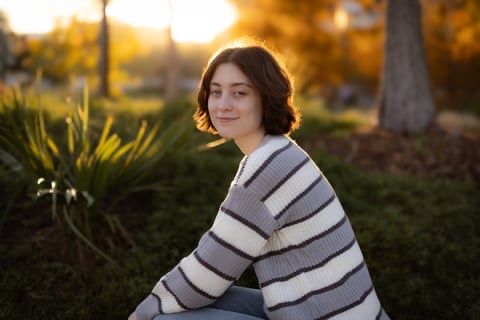 Senior portrait at golden hour